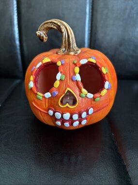 PUMPKIN AUTUMN DECOR with Colorful Tealight